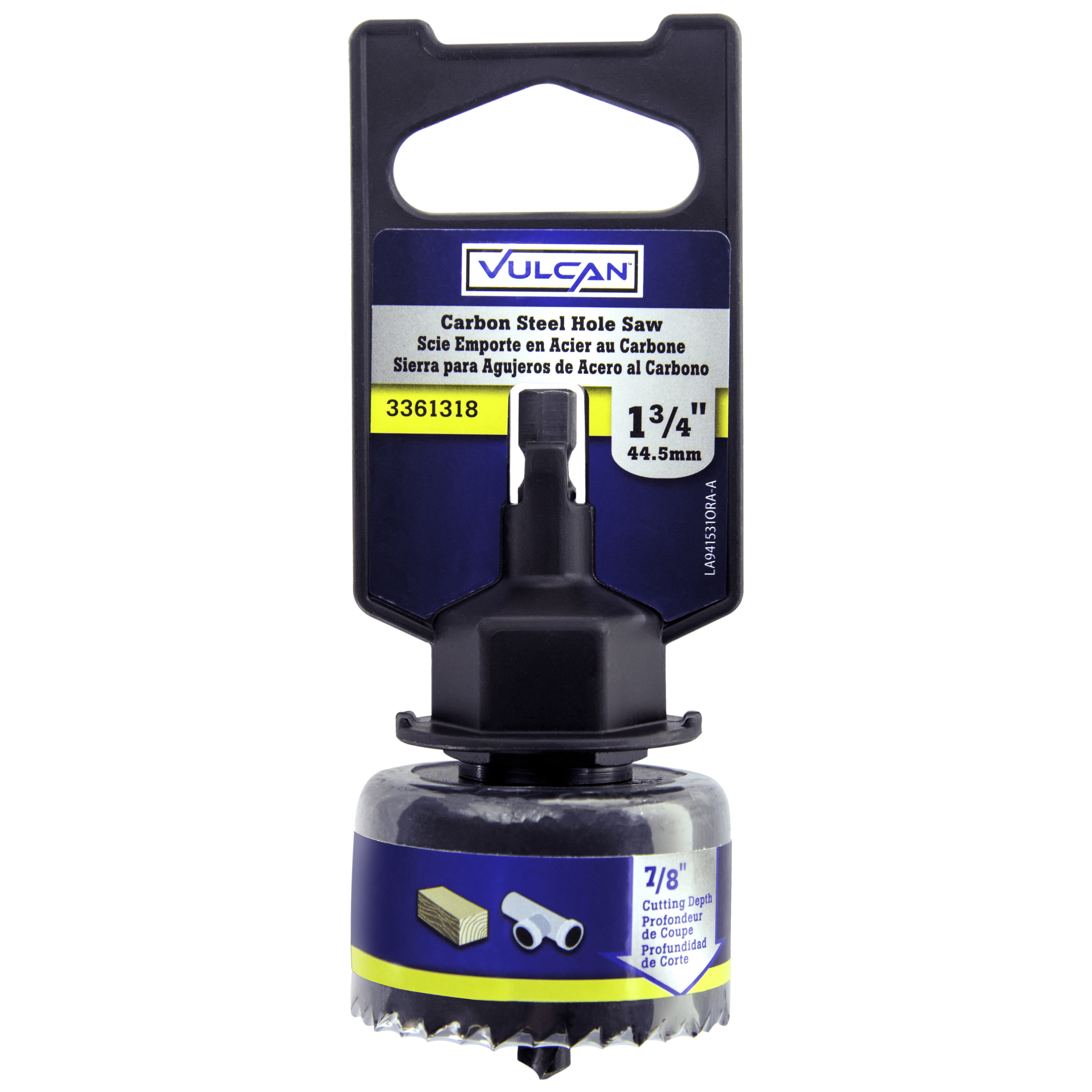 941531OR Hole Saw, 1-3/4 in Dia, 3/4 in D Cutting, 3 in Arbor, HCS Cutting Edge, 3 in Pilot Drill