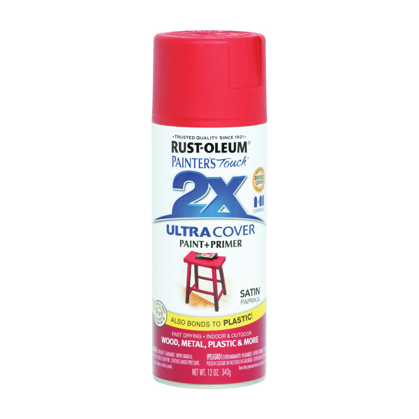 2X Ultra Cover 249068 Spray Paint, Satin, Paprika, 12 oz, Can - 1
