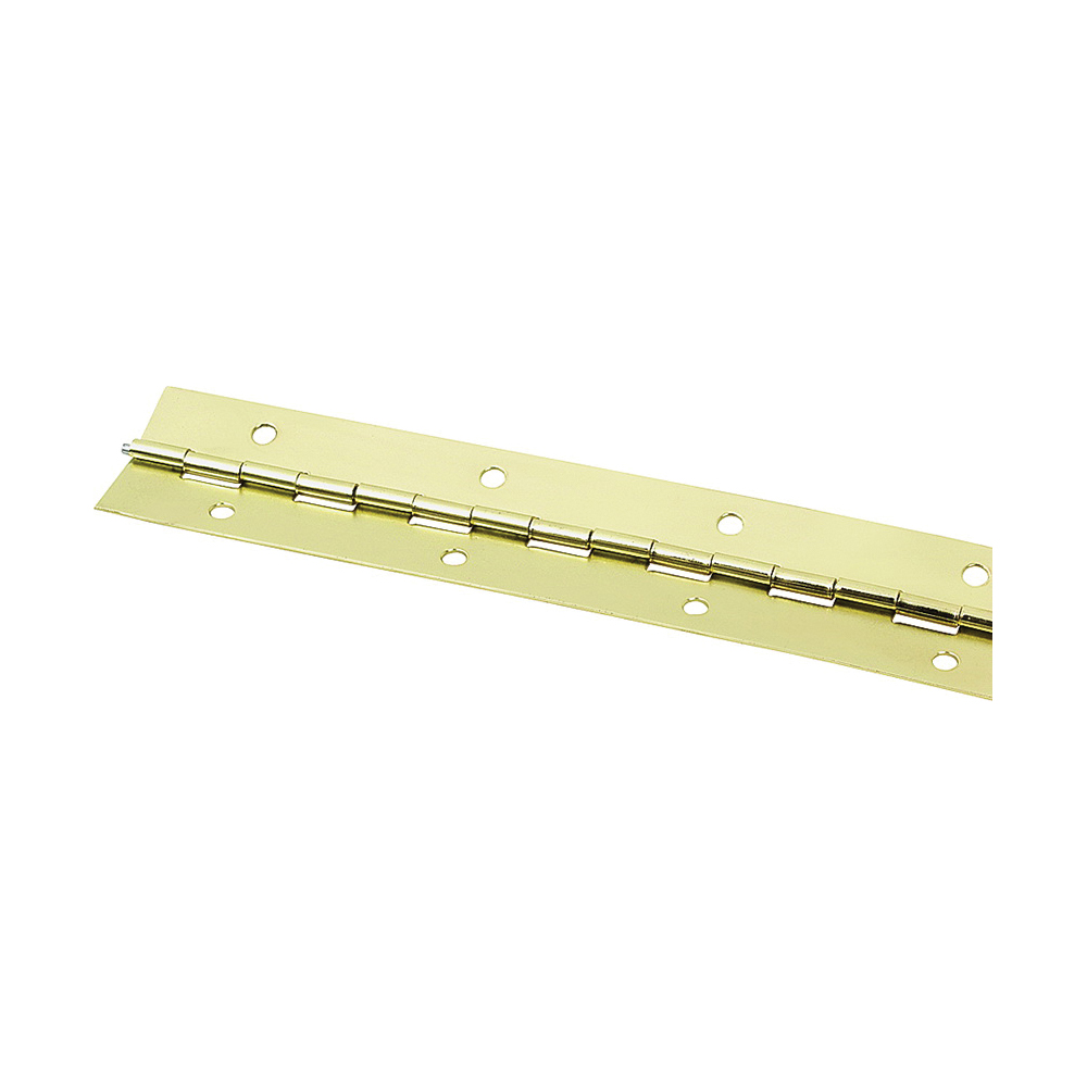 Continuous Hinge, 180 deg, Steel, Bright Brass, 1.5 in x 30 in