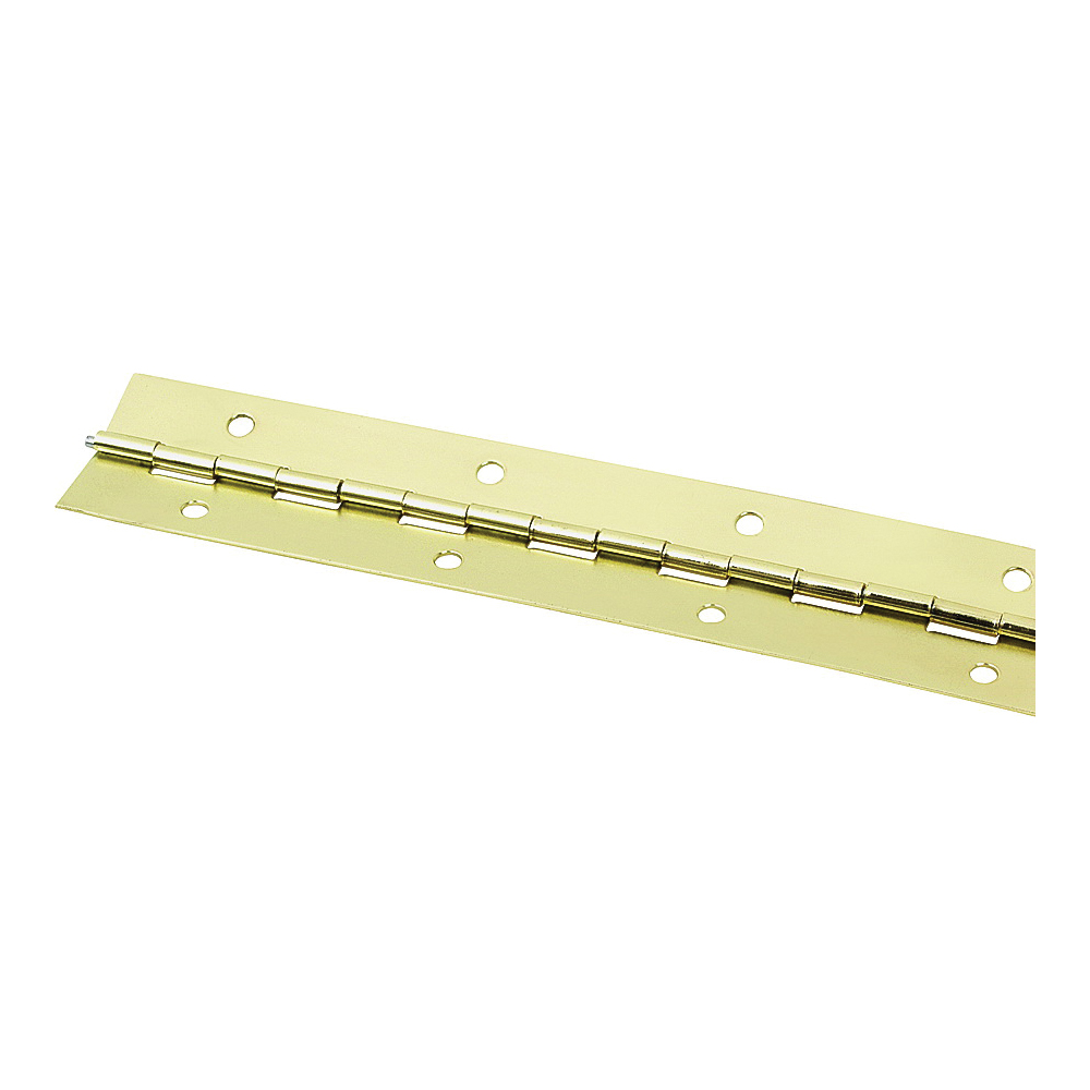 Continuous Hinge, 180 deg, Steel, Bright Brass, 1.5 in x 72 in