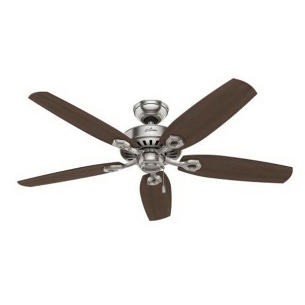 Hunter 53090 Ceiling Fan, 5-Blade, Brazilian Cherry/Stained Oak Blade, 52 in Sweep, 3-Speed, With Lights: Yes - 4
