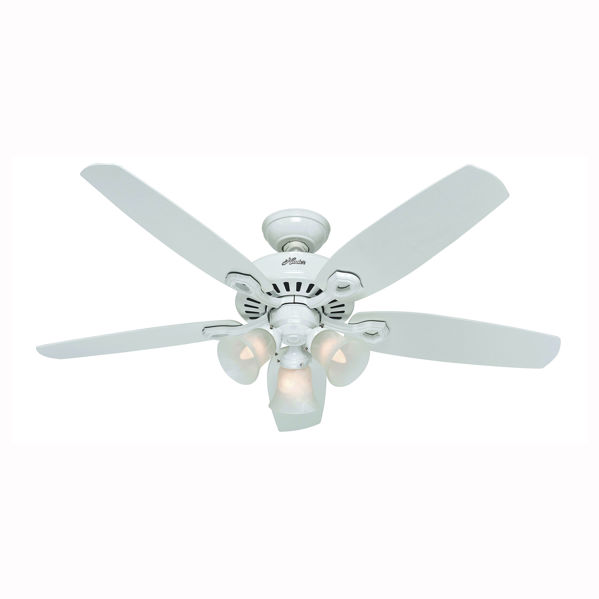 53236 Ceiling Fan, 5-Blade, Snow White Blade, 52 in Sweep, 3-Speed, With Lights: Yes