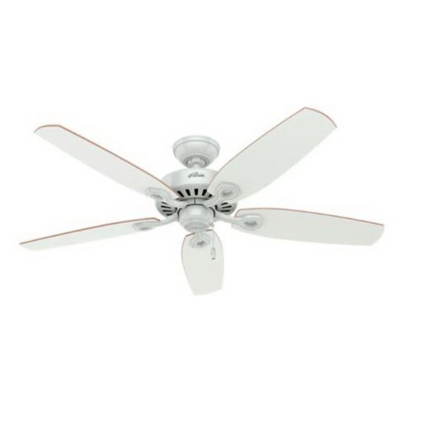 Hunter 53089 Ceiling Fan, 5-Blade, Beech/White Blade, 52 in Sweep, 3-Speed, With Lights: Yes - 2