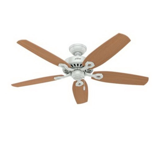 Hunter 53089 Ceiling Fan, 5-Blade, Beech/White Blade, 52 in Sweep, 3-Speed, With Lights: Yes - 4