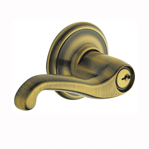 F Series F51A FLA 609 Entry Lever, Mechanical Lock, Antique Brass, Metal, Residential, 2 Grade