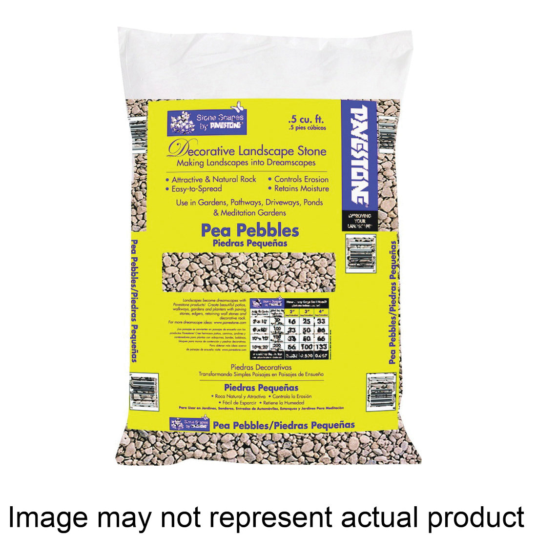 54255 Pea Pebbles, Decorative, Brown, 1/2 cu-ft, 45 lb Bag