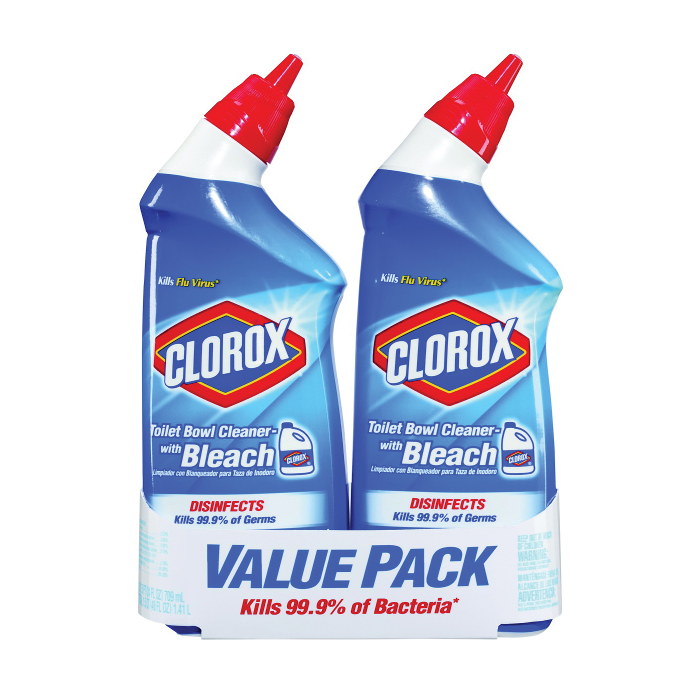 Clorox 00273 Toilet Bowl Cleaner, 24 oz, Liquid, Bleach, Crisp, Floral, Clear/Pale Green - 1
