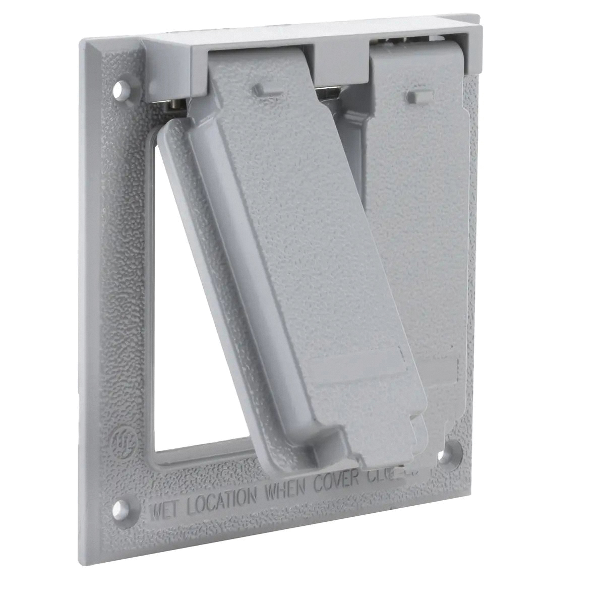 Hubbell 5145-0 Cover, 4-1/2 in L, 4-9/16 in W, Aluminum (Metal), Gray, Powder-Coated