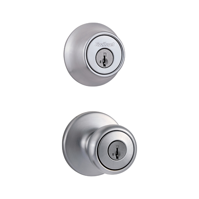 695T 26DCP6ALRCSK6 Combination Lockset, Knob Handle, Tylo Design, Satin Chrome, 3 Grade