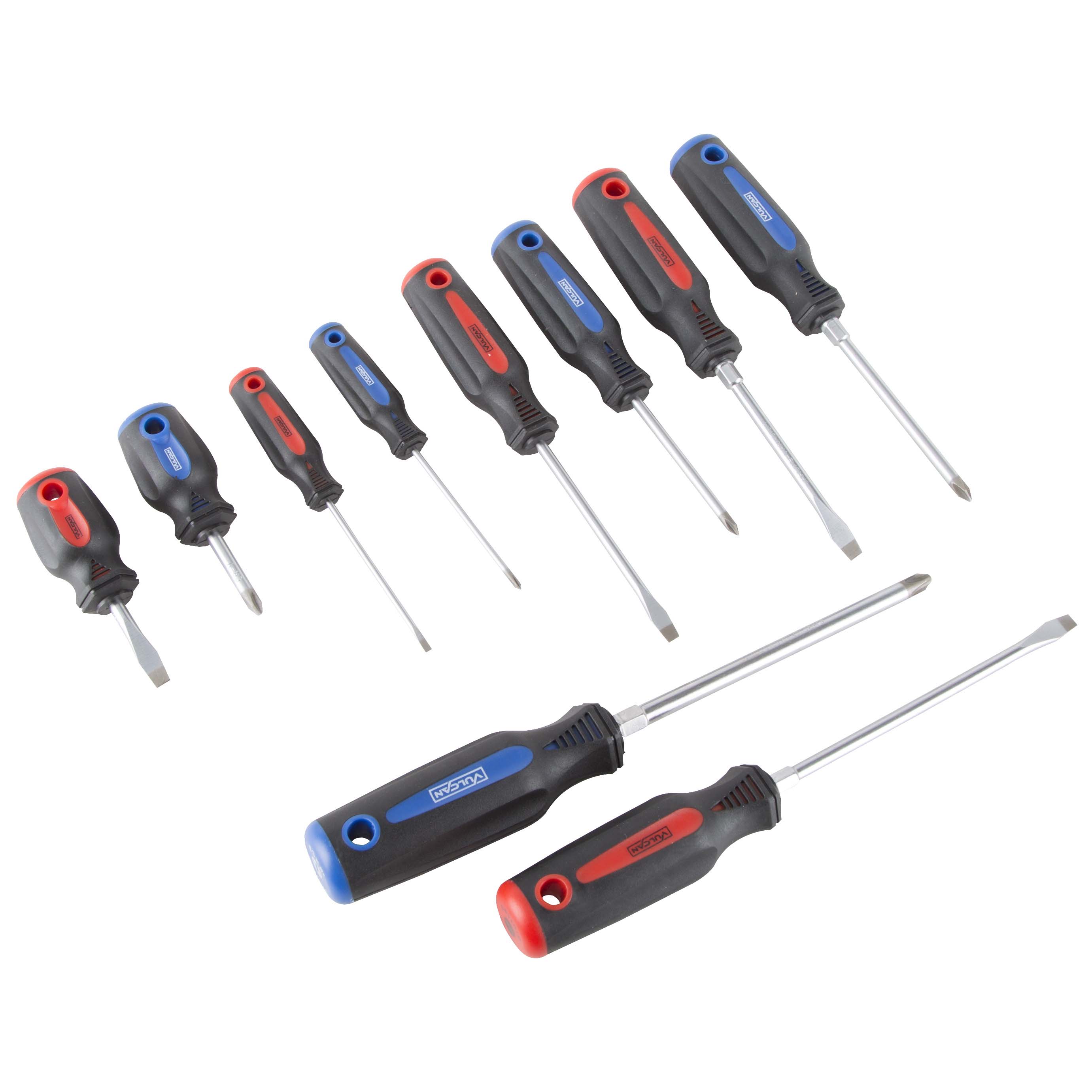 SD-SET-7 Screwdriver Set, Steel, Chrome, 10-Piece
