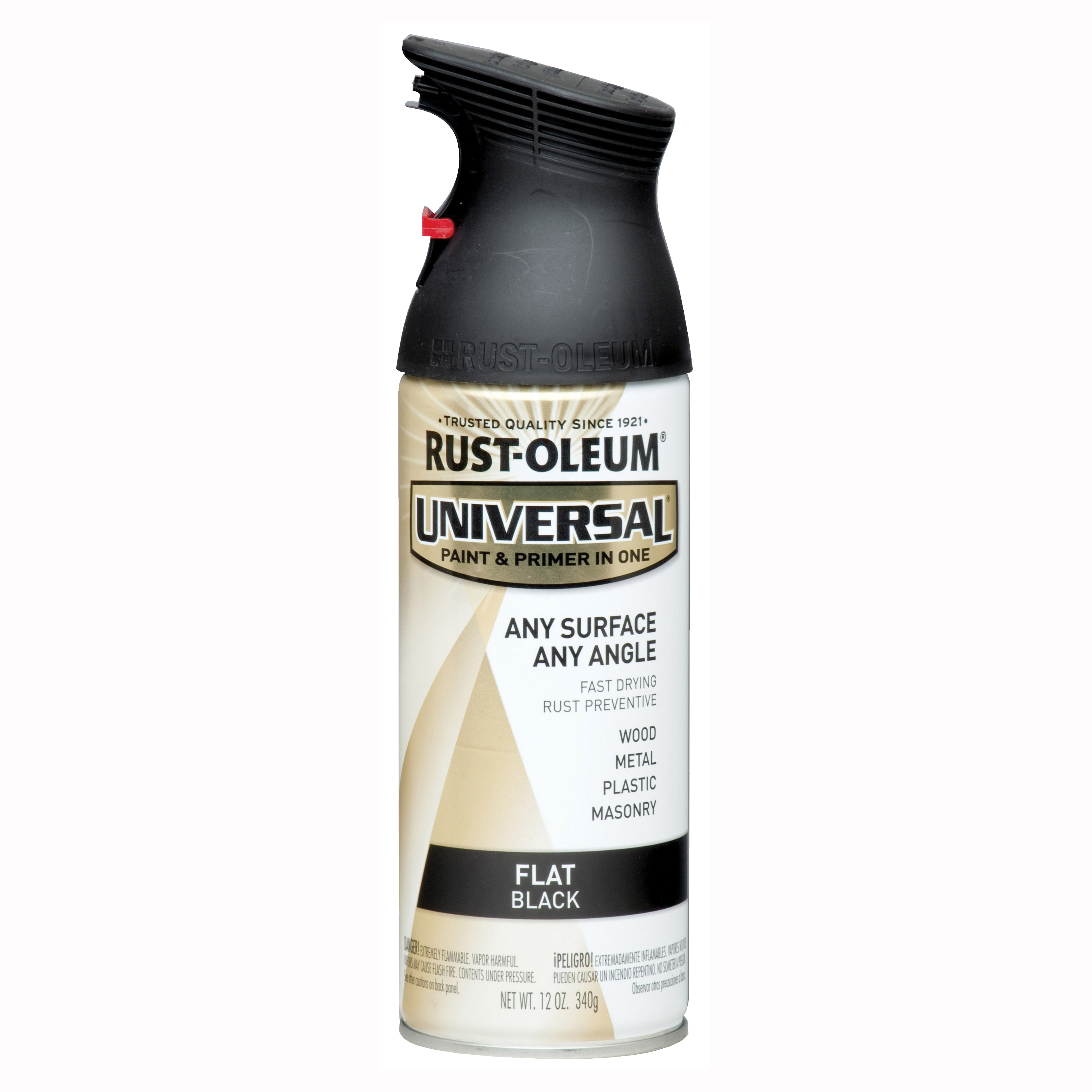 245198 Enamel Spray Paint, Flat, Black, 12 oz, Can