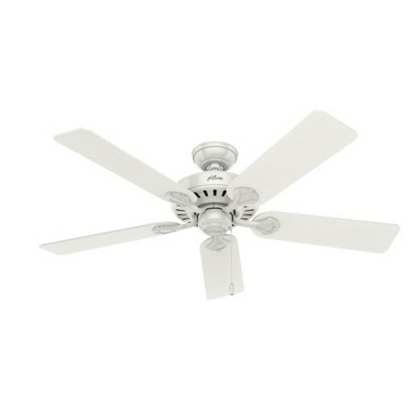 Hunter 53251/28722 Ceiling Fan, 5-Blade, Beech/White Blade, 52 in Sweep, 3-Speed, With Lights: Yes - 2