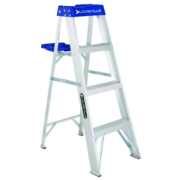 AS2104  4 ft. Step Ladder, 102 in. Max Reach, 3-Step, 250 lb, Type I Duty Rating, Aluminum