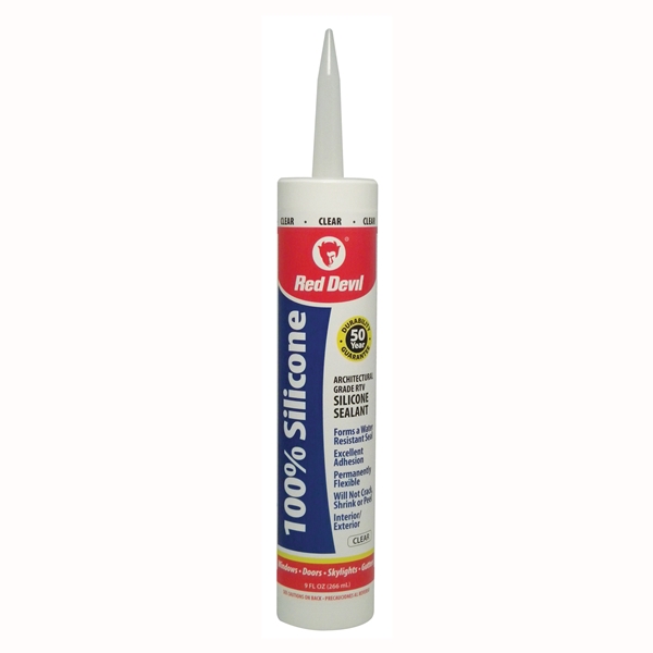 0826 Silicone Sealant, Clear, -60 to 400 deg F, 9.8 fl-oz, Cartridge