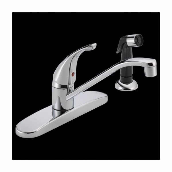 P115LF Kitchen Faucet with Side Sprayer, 1.8 gpm, 1-Handle, Chrome Plated, Deck, Lever Handle