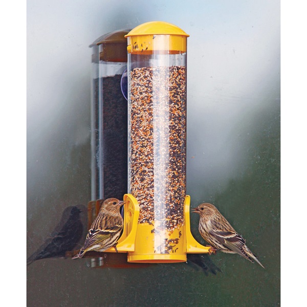 Stokes Select 38166 Finch Window Tube Feeder, 9 lb, Thistle, Nyjer Seed, Plastic, Clear Yellow, 11 in H - 2