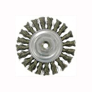 Weiler 36012 Wire Wheel Brush, 4 in Dia, 5/8-11 Arbor/Shank, Steel
