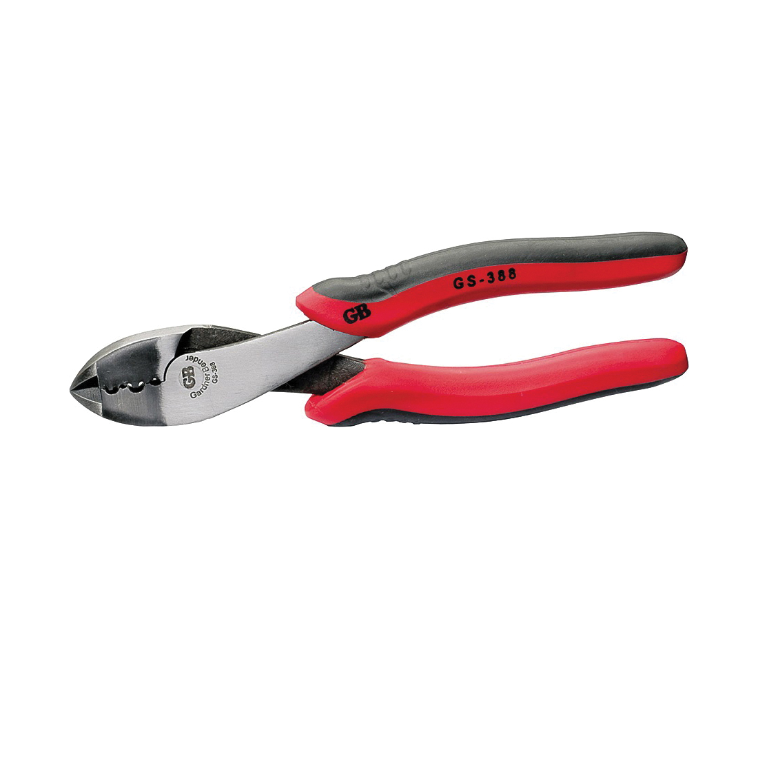 GS-388 Crimping Pliers, 22 to 10 AWG Wire, 22 to 10 AWG Stripping, 8 in OAL, High-Leverage Handle