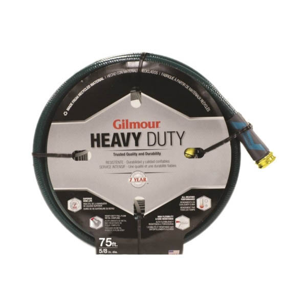 864751-1001 Heavy-Duty Garden Hose, 5/8 in, 75 ft L, Vinyl, Green