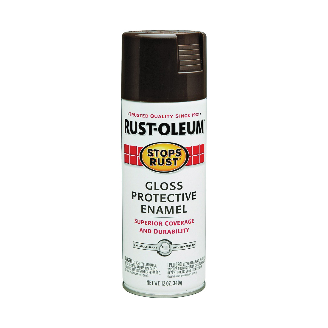 248630 Rust Preventative Spray Paint, Gloss, French Roast, 12 oz, Can