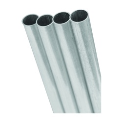 K & S 1111 Decorative Metal Tube, Round, 36 in L, 3/16 in Dia, 0.014 in Wall, Aluminum