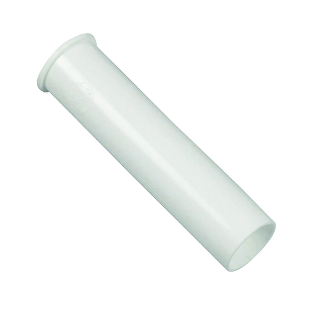 94018 Tailpiece, 1-1/2 in, 6 in L, Flanged, Slip-Joint, Plastic, White