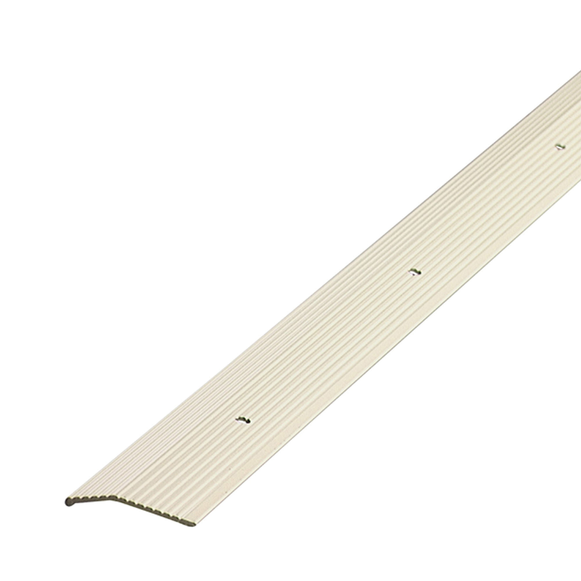 74187 Carpet Trim, 36 in L, 1.38 in W, Fluted Surface, Aluminum, Almond