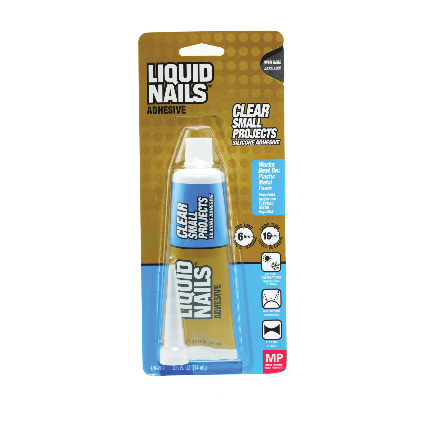 LN-207 Moisture Curing Adhesive, Liquid, Characteristic, Clear, 2.5 oz