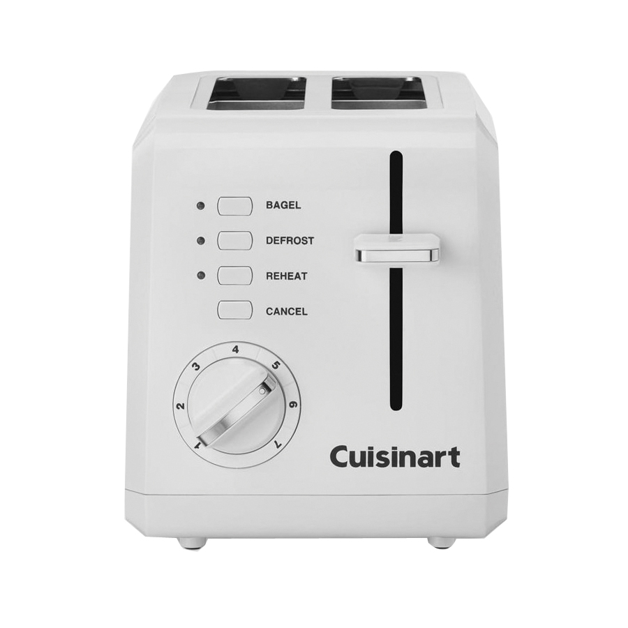 Cuisinart CPT-122 Compact Toaster, 2-Slice, 7, Button, Dial, Lever Control, Plastic, White - 1