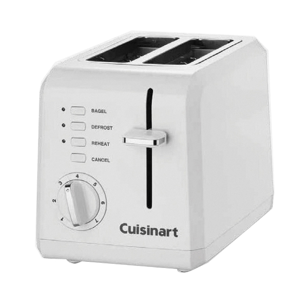 Cuisinart CPT-122 Compact Toaster, 2-Slice, 7, Button, Dial, Lever Control, Plastic, White - 2