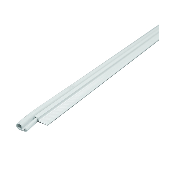 43304 Weatherstrip, 1 in W, 1 in Thick, 84 in L, Aluminum, White