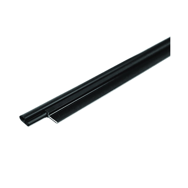 43305 Weatherstrip, 1 in W, 1 in Thick, 84 in L, Aluminum, Brown