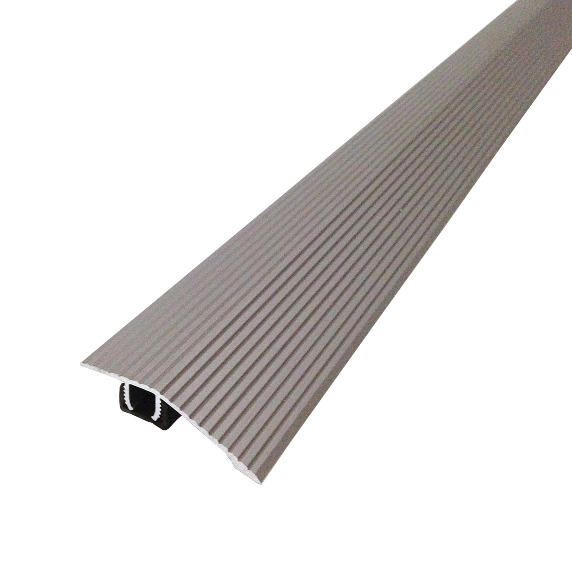 CINCH 43318 Seam Binder with Snaptrack, 36 in L, 1-13/16 in W, Fluted Surface, Aluminum, Satin Nickel