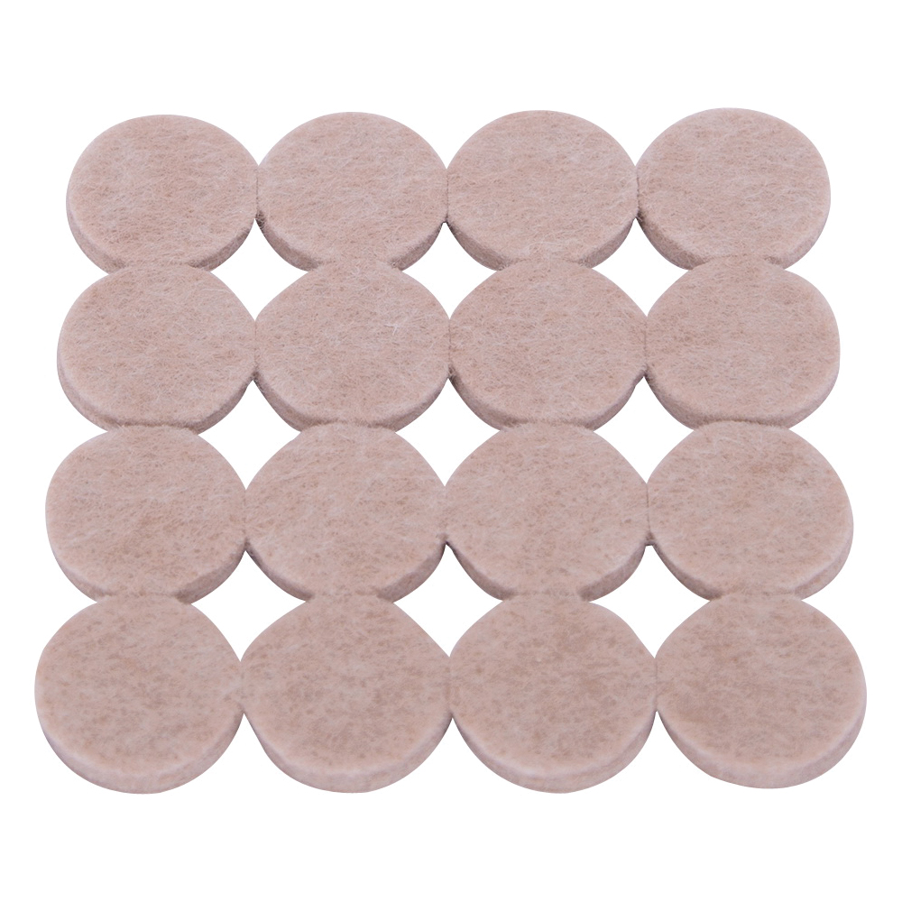 FE-50201-PS Furniture Pad, Felt Cloth, Beige, 1 in Dia, 3/16 in Thick, Round