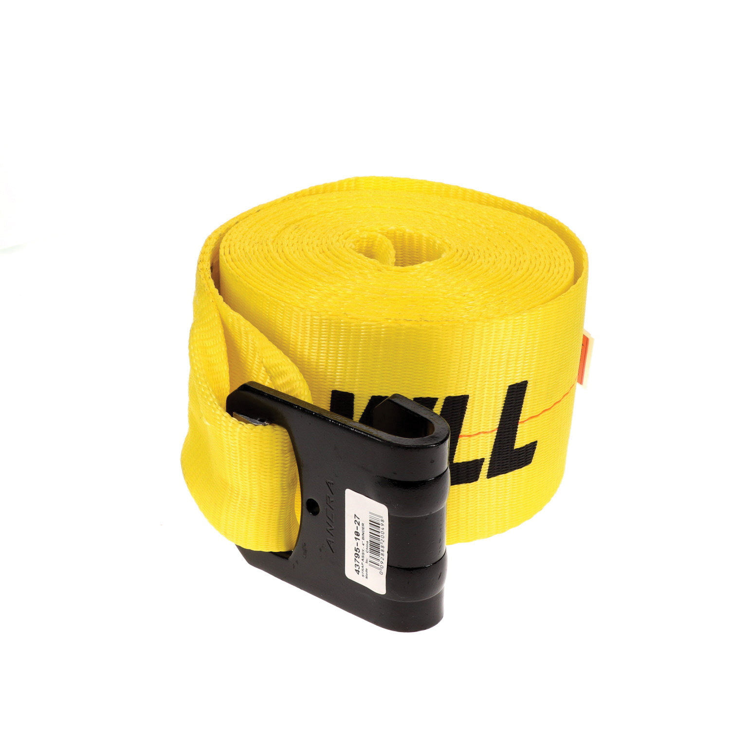 43795-10-30 Winch Strap with Flat Hook, 4 in W, 30 ft L, 5400 lb Vertical Hitch, Polyester