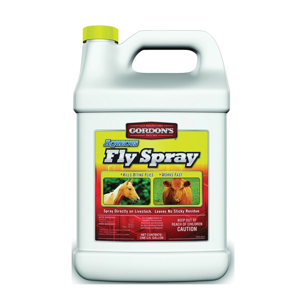 7301072 Aqueous Fly Spray, Liquid, Yellow, Solvent, 1 gal