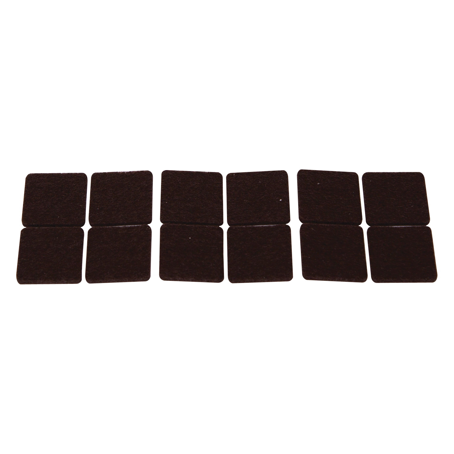 FE-50218-PS Furniture Pad, Felt Cloth, Brown, 1 x 1 in Dia, 1 in W, 5/64 in Thick, Square