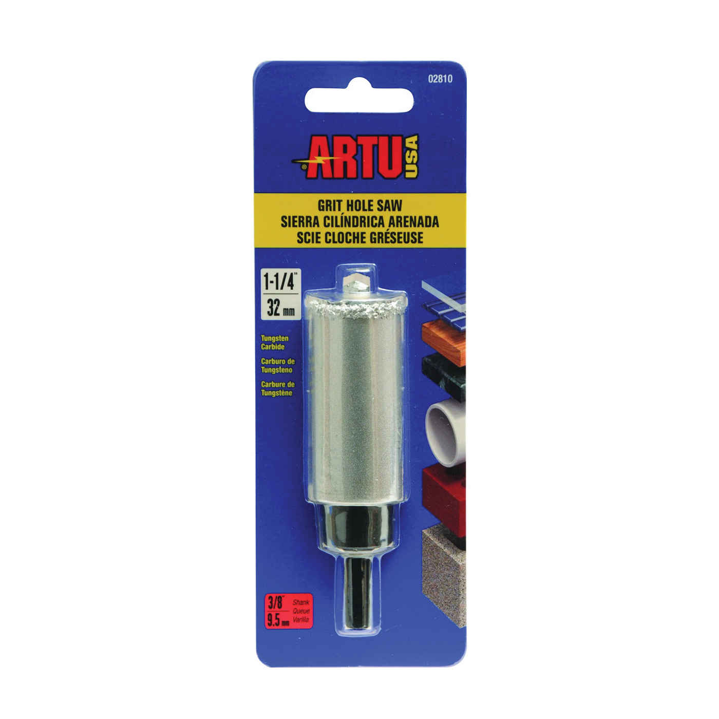 02810 Hole Saw, 1-1/4 in Dia, 2-1/4 in D Cutting, 5/8-18 Arbor, Tungsten Carbide Cutting Edge