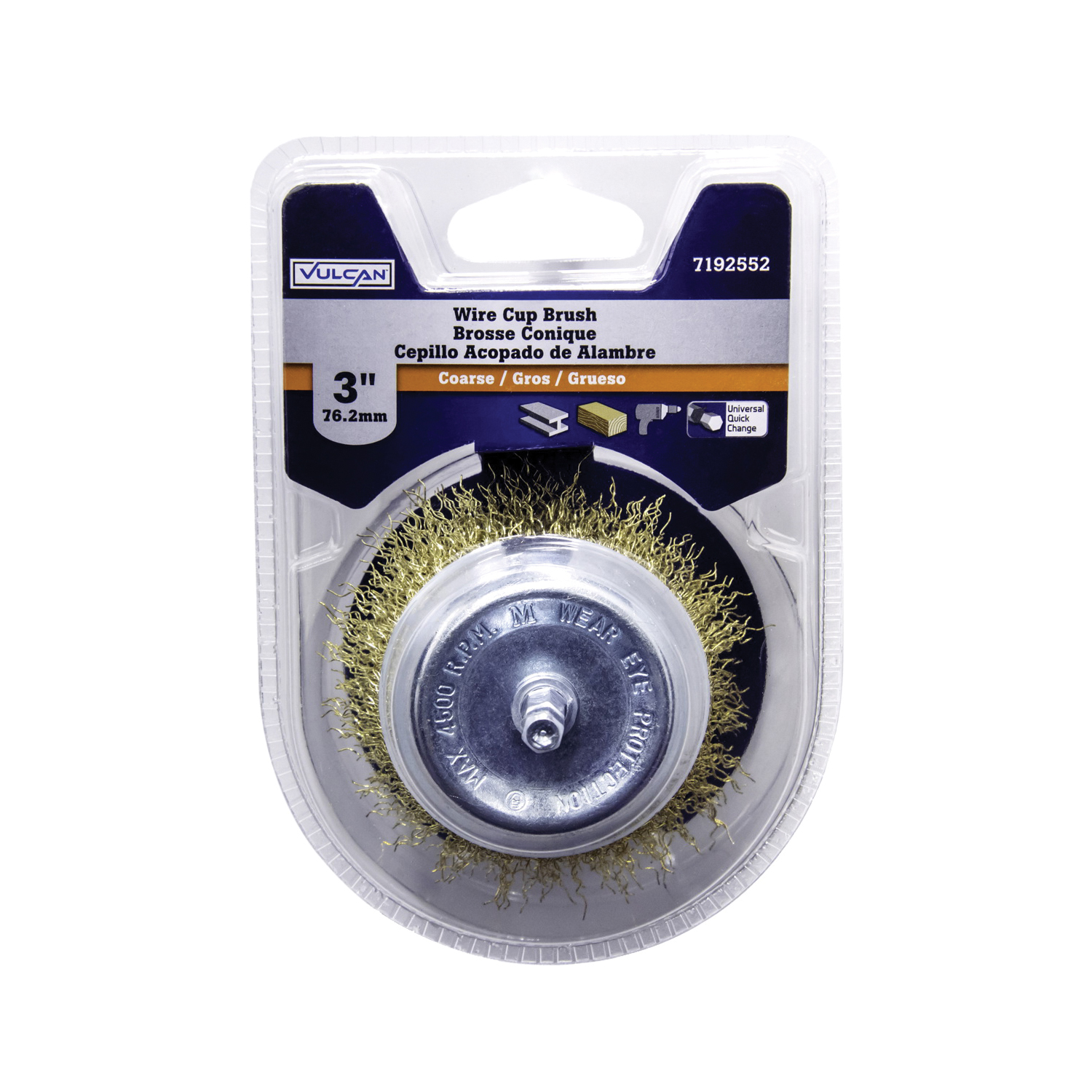 321231OR Wire Cup Brush, 3 in Dia, 1/4 in Arbor/Shank