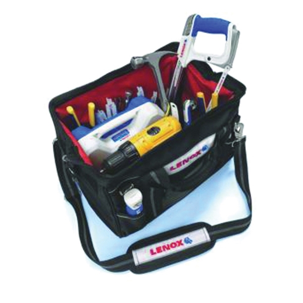 1787426 Contractor's Tool Bag, 16 in W, 12 in D, 10 in H, 14-Pocket, Canvas, Black