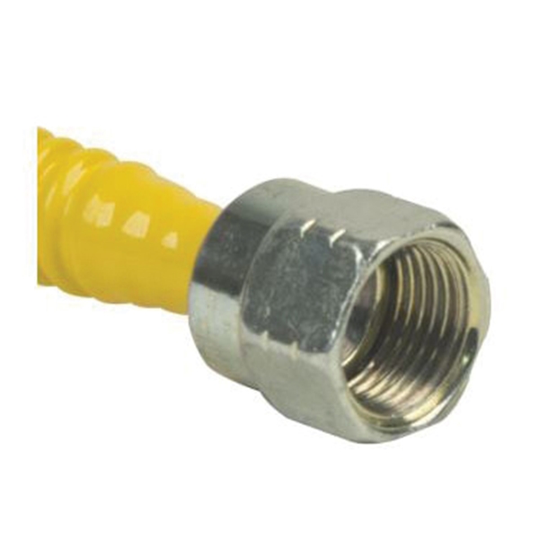 BrassCraft ProCoat CSSLNN-46N Gas Connector, 1/4 in Inlet, 1/4 in Outlet, 46 in L - 1