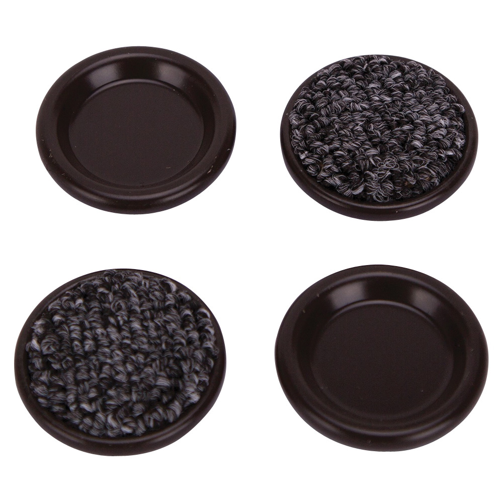 FE-50510-PS Furniture Slide Glide, Carpet/Steel, Brown, Brown, 1-3/16 x 1-3/4 in Dimensions