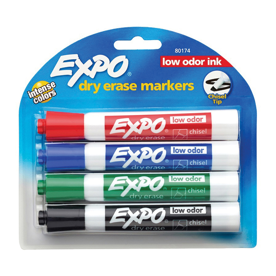 80174 Dry Erase Marker, Chisel Lead/Tip, Assorted Lead/Tip