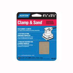 48130 Multi-Stand Sheet, 4-1/2 in W, 5-1/2 in L, 100, 150, 220 Grit, Fine/Medium/Very Fine, Paper Backing, 6 pk