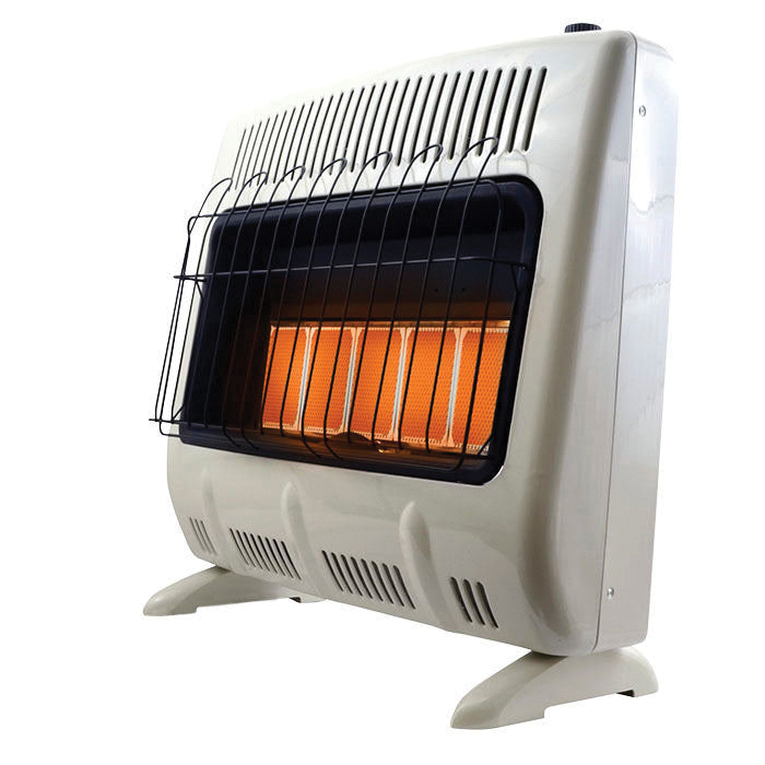 F299831 Vent-Free Radiant Gas Heater, 11-1/4 in W, 27 in H, 30,000 Btu Heating, Natural Gas