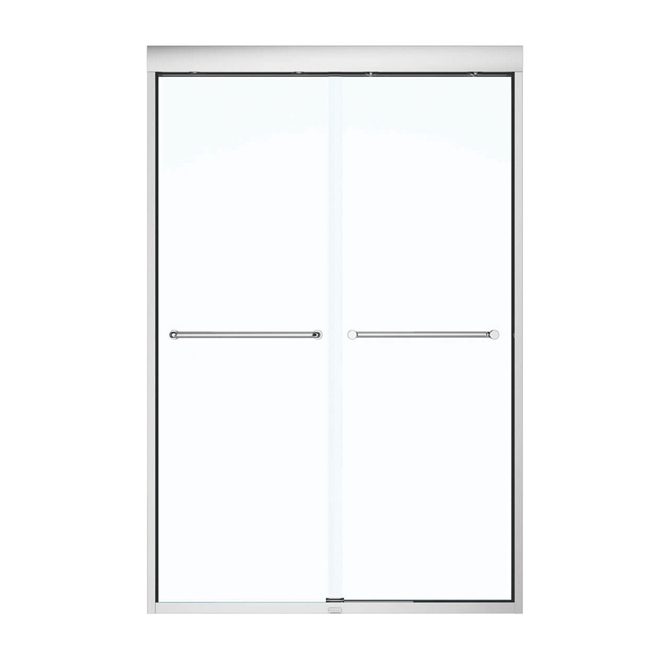 Aura Series 135663-900-084 Shower Door, Clear Glass, Tempered Glass, Semi Frame, 2-Panel, Glass, 1/4 in Glass