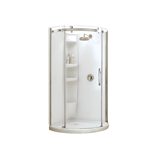MAAX Olympia 105960-R-000-001 Shower Kit, 36 in L, 36 in W, 78 in H, Acrylic, Chrome, Round, 8 mm Glass - 2