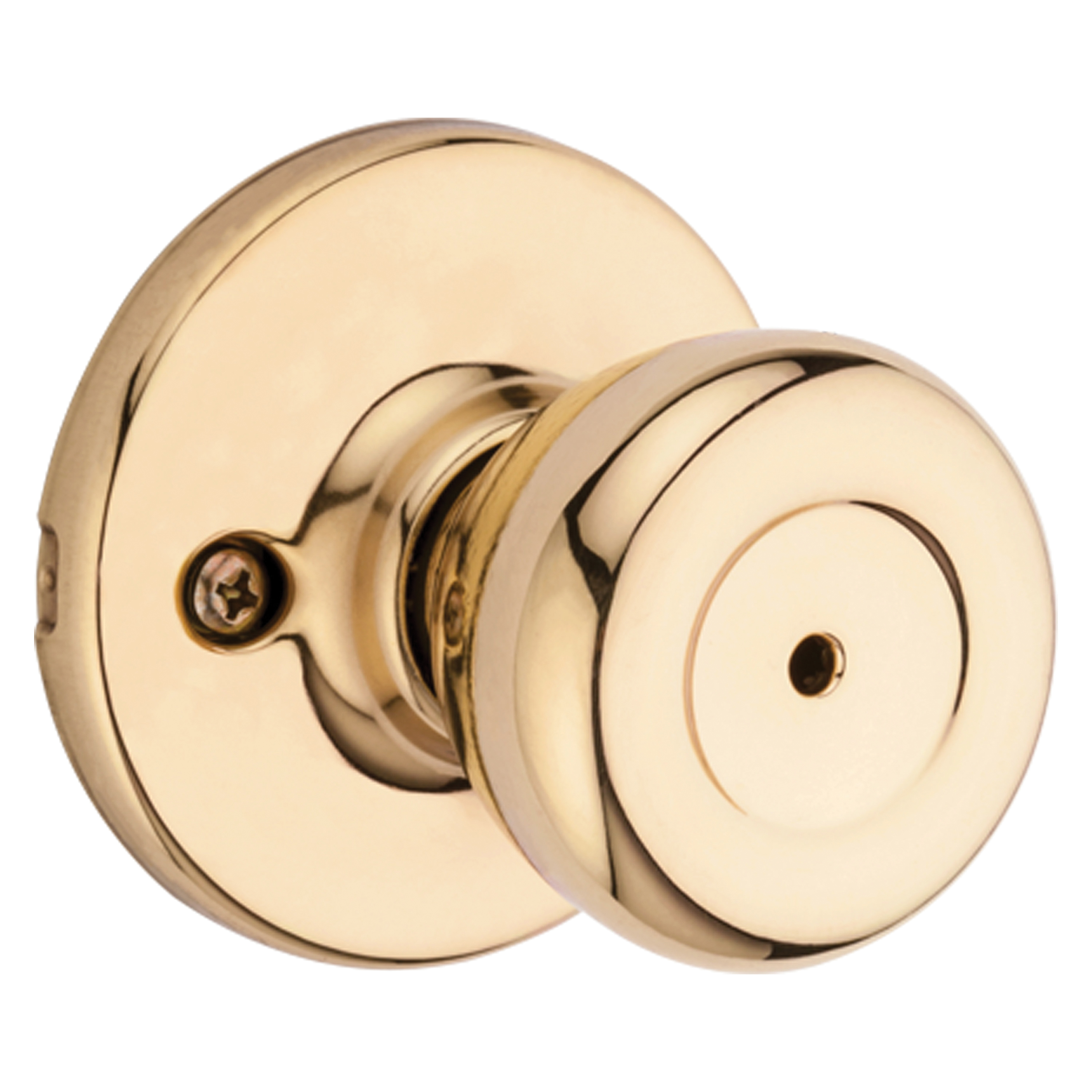Kwikset 300T 3RCLRCSBX Privacy Lockset, Polished Brass, For: Bedroom and Bathroom Doors