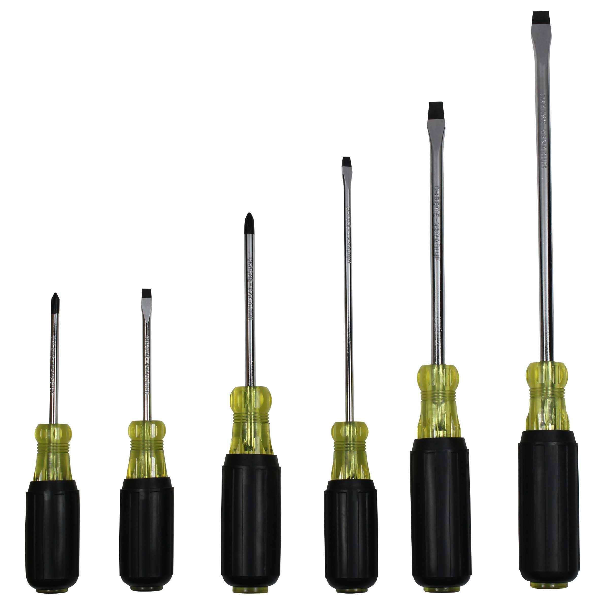 SD-SET-PVC Screwdriver, Steel, Chrome, 6-Piece, Comfort Grip