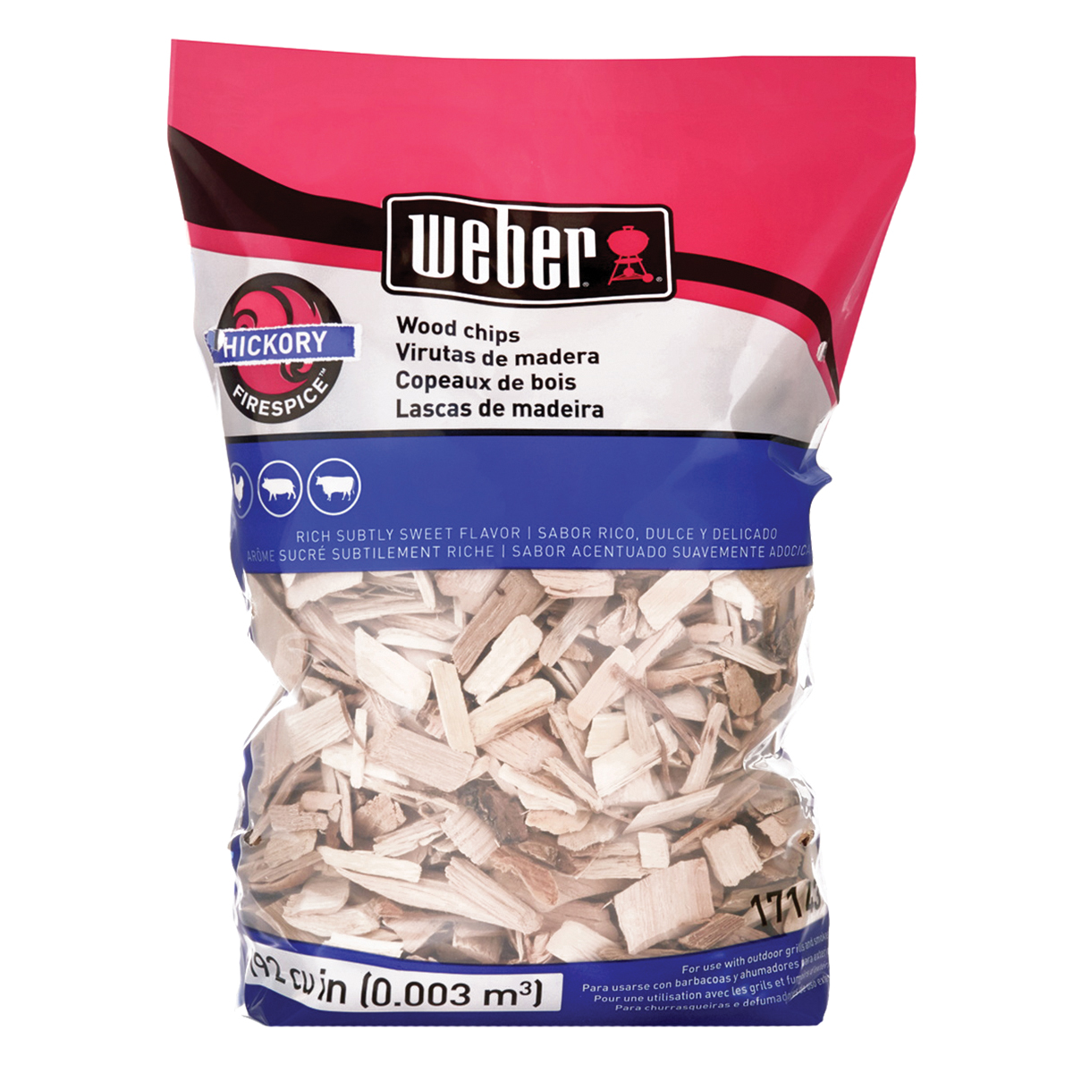17143 Hickory Wood Chips, Wood, 192 cu-in Bag